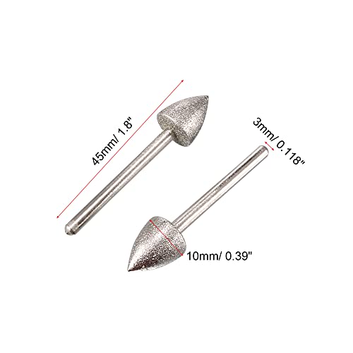 Sourcing Map Pointe diamant conique 10mm meule lot 4