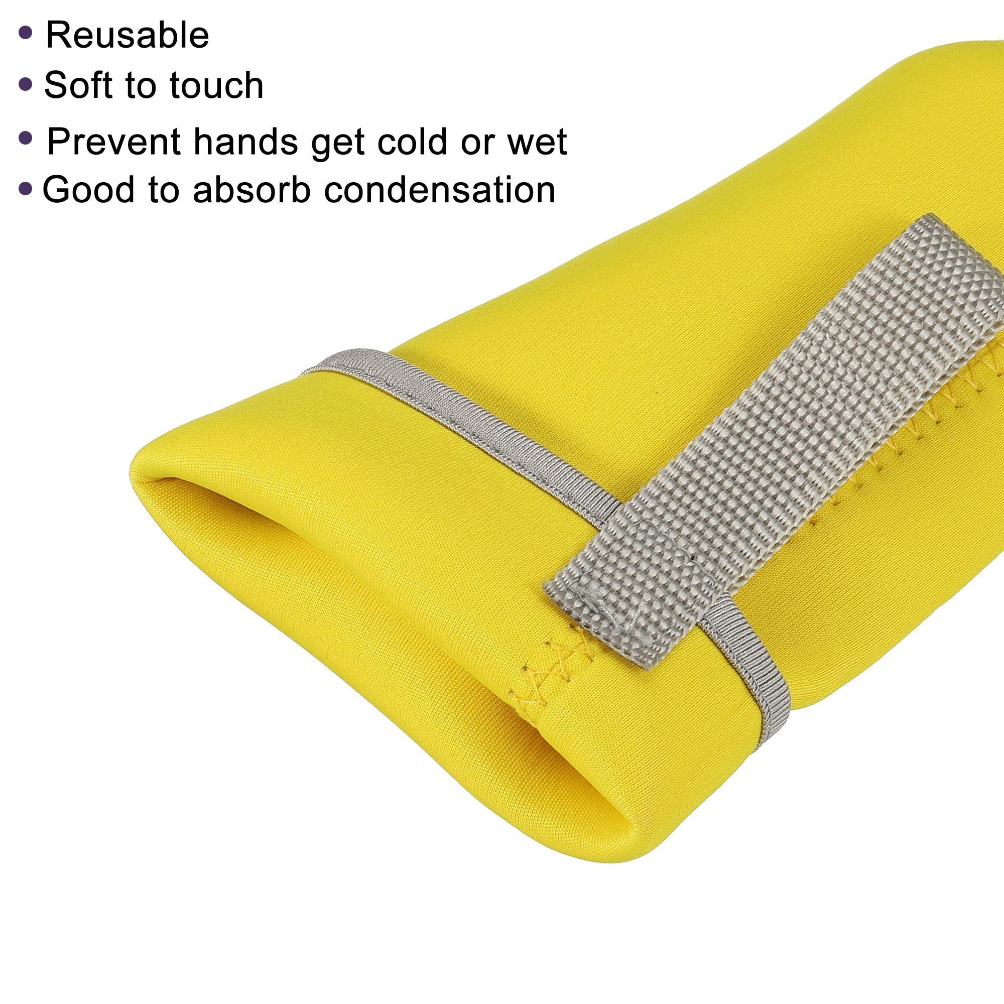 Sourcing Map Housse bouteille néoprène 500ml jaune lot 2 isotherme
