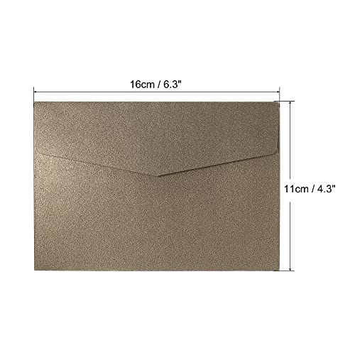 sourcing map Enveloppe 11x16 cm Marron Lot 25 Invitation