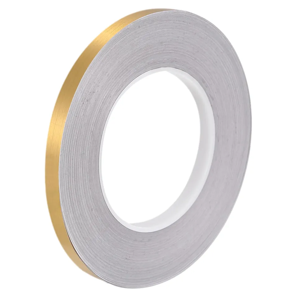 sourcing map Ruban Adhésif Carrelage Doré 8mm x 50m