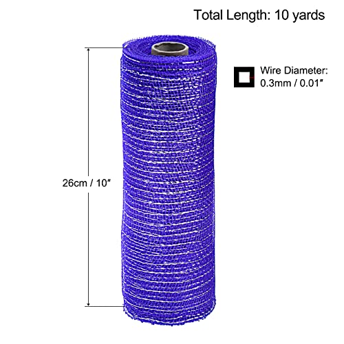 Sourcing Map Toile Jute Ruban Déco Bleu Argent 26cm x 9m