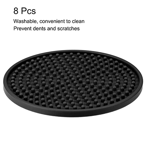 Sourcingmap Home & Garden dessous de verre noir 100 mm lot 8 caoutchouc