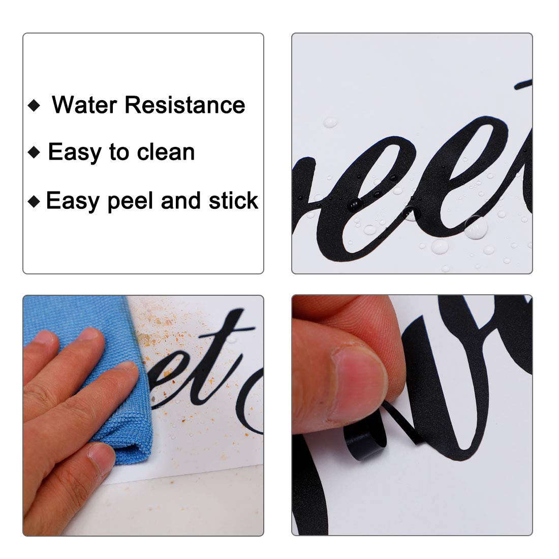 sourcing map sweet domicile sticker mural PVC 60x13 cm