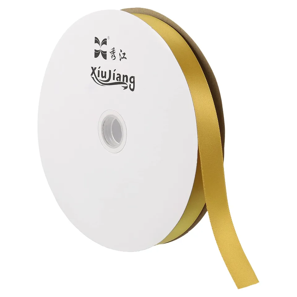 sourcing map ruban satin doré 20mm 91,4m double face