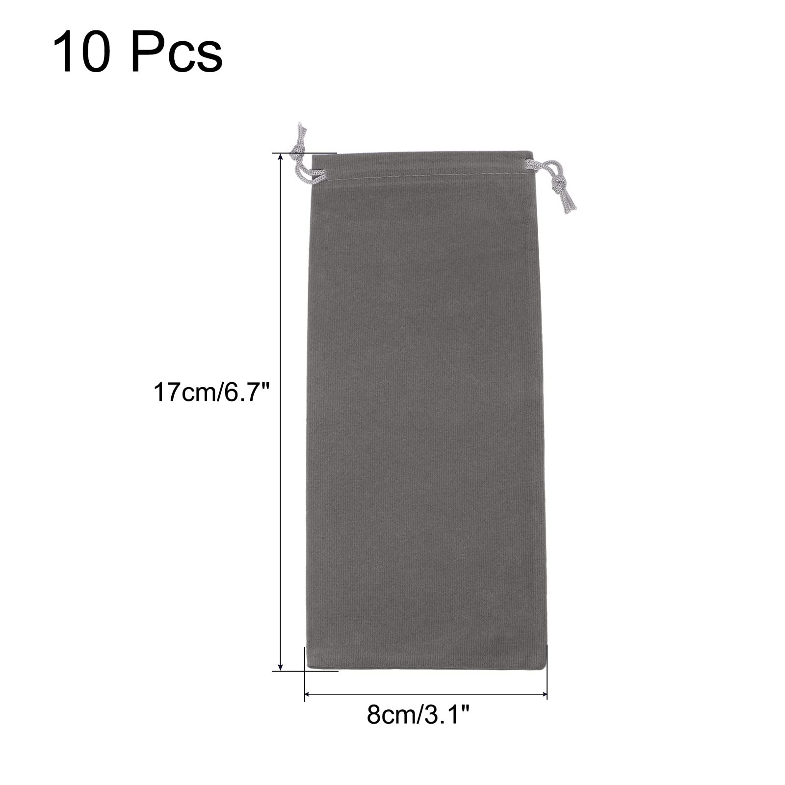 Sourcing Map Pochette Microfibre Grise 17x8 cm Lot 10 Lunettes
