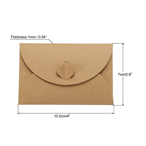 Sourcing Map Mini Enveloppe Papier Marron Cœur 7x10,5cm x24