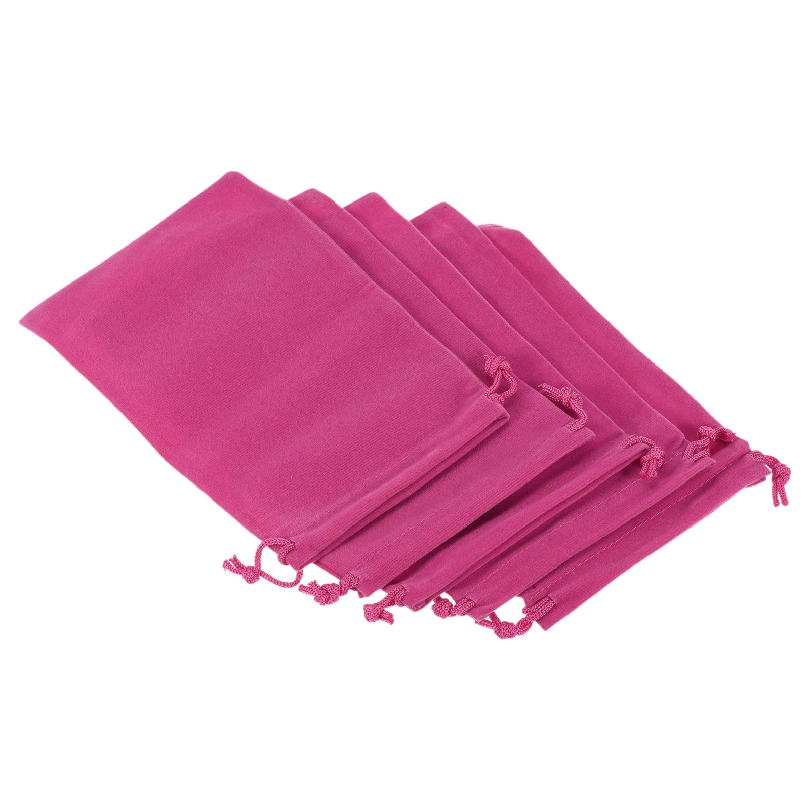 Sourcing Map 18x12cm Pochette Microfibre Rose Rouge Lot 5