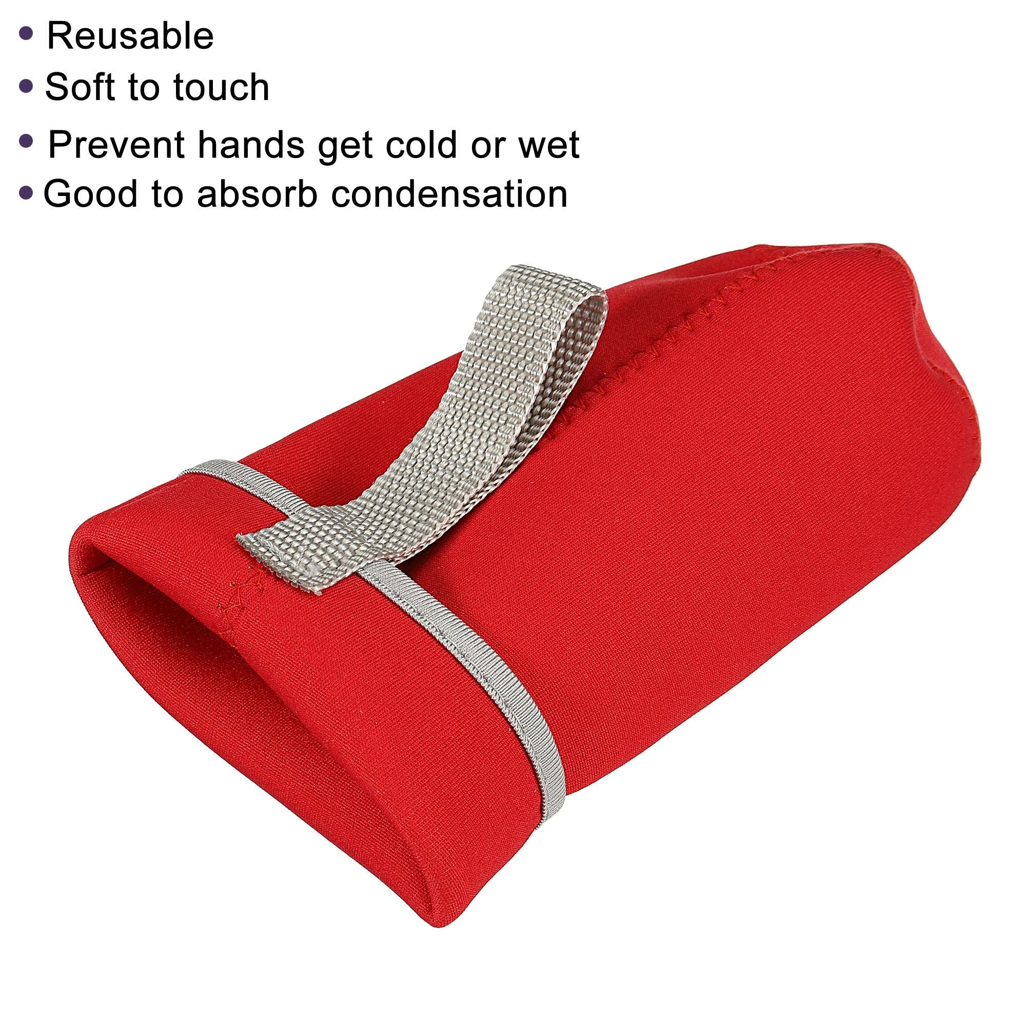 Sourcing Map Housse bouteille néoprène 500ml rouge lot 8 isotherme