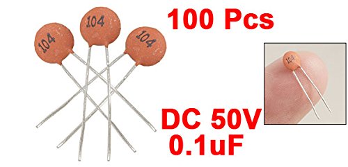sourcing map Industrial condensateur céramique disque 0.1uF 50V lot 100