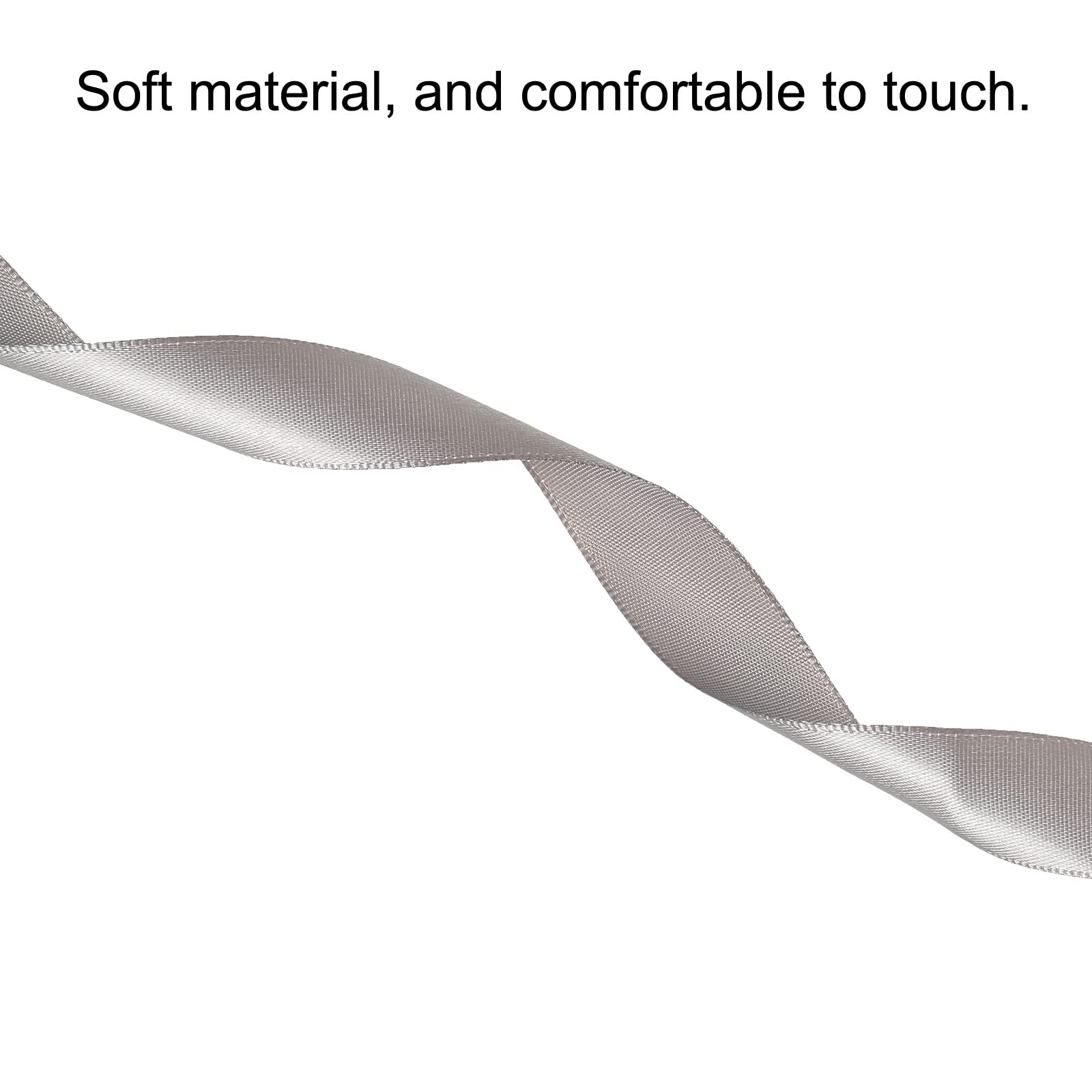 sourcing map Home & Garden Ruban Satin Argenté 20mm x 91,4m