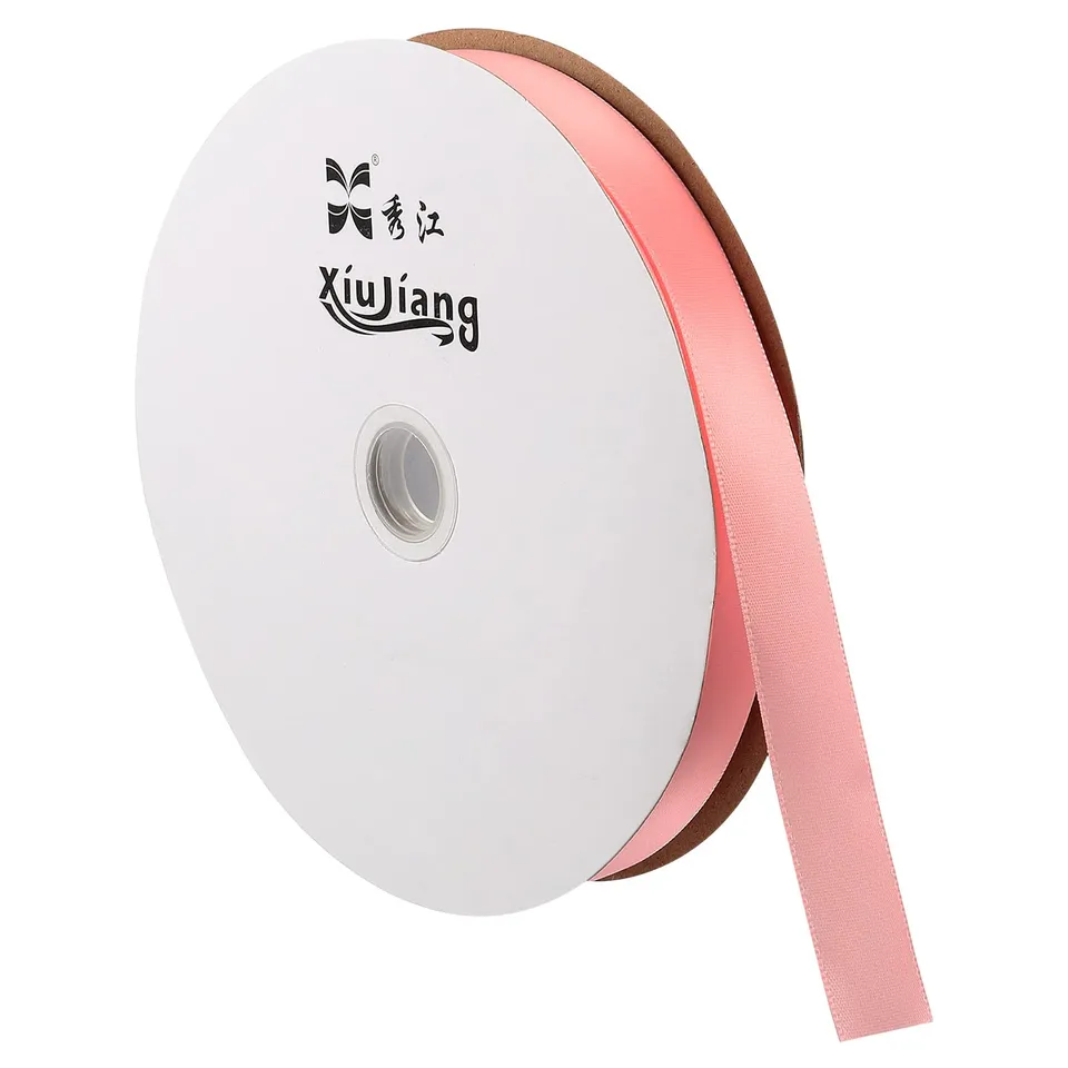 sourcing map ruban satin rose 20mm x 91,4m décoration