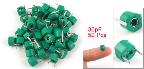Sourcing Map Condensateur Ajustable 30pF Vert lot 50
