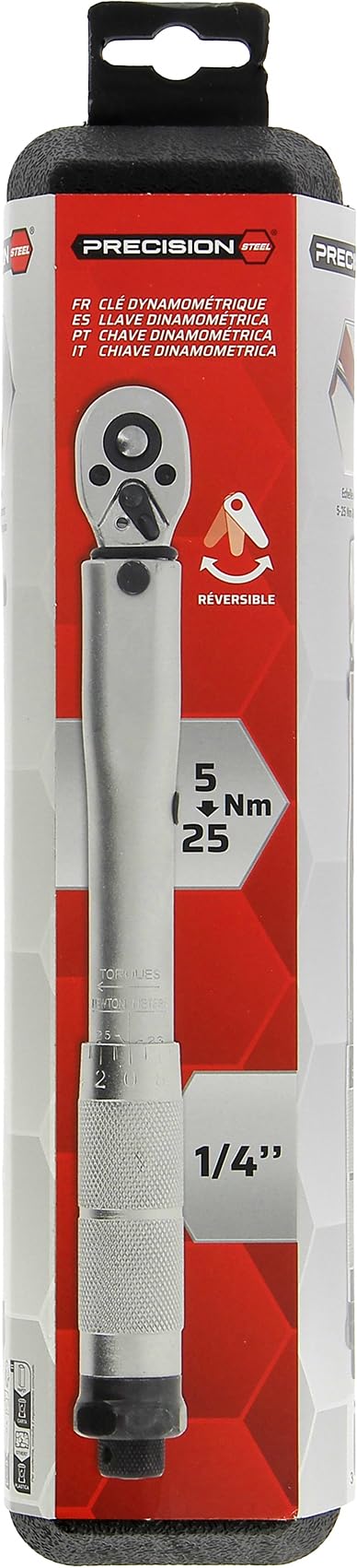 Precision Steel clé dynamométrique 1/4" 5-25 Nm TUV