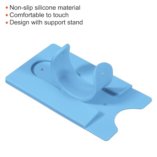 sourcing map Porte-carte téléphone silicone bleu ciel lot 6 adhésif
