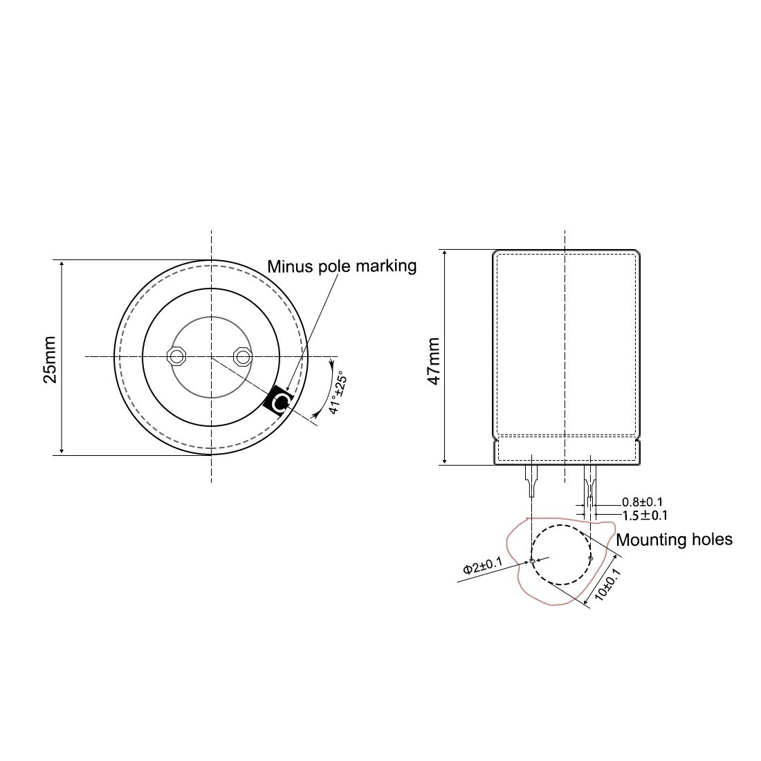 sourcing map 4700uF 63V condensateur électrolytique lot 3