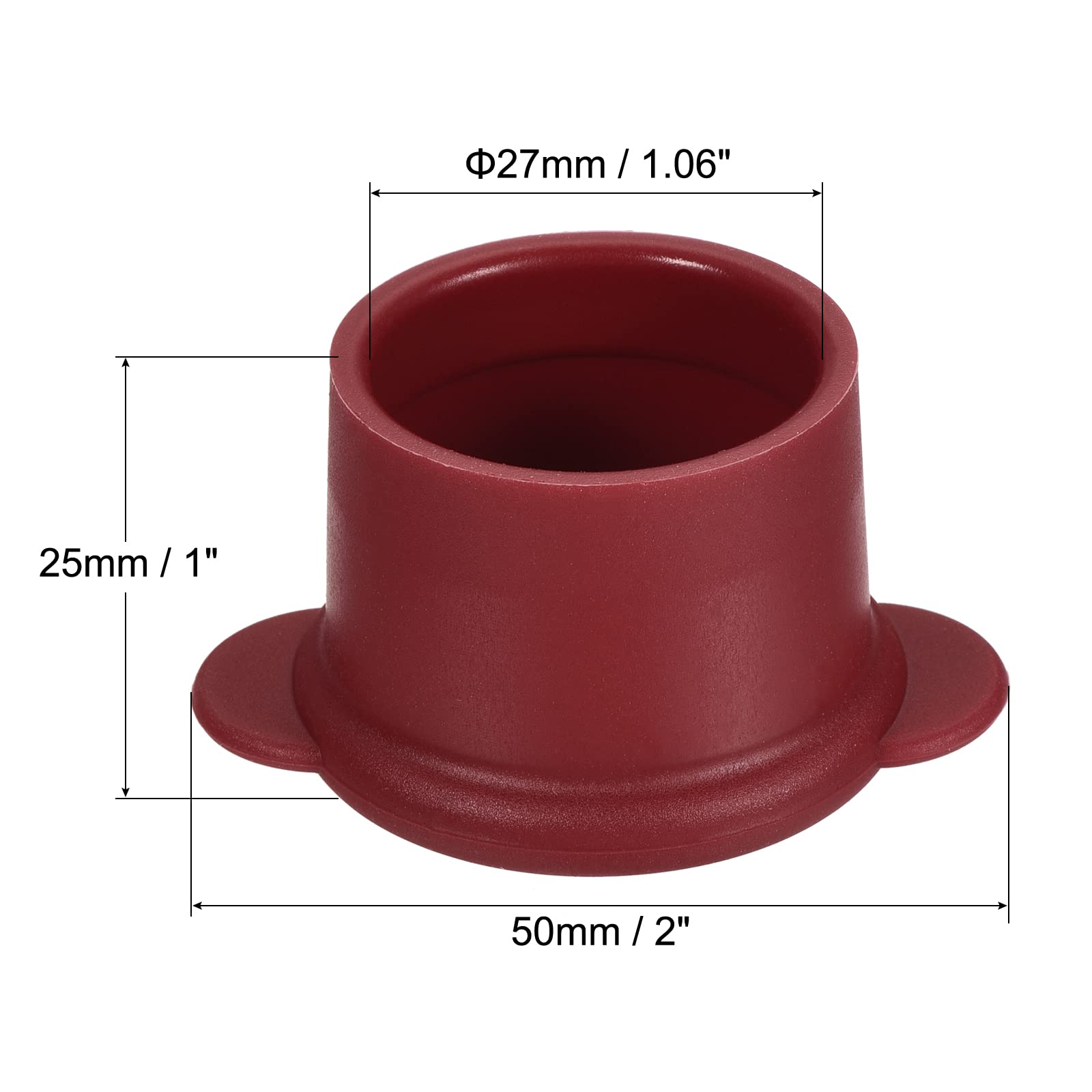 sourcing map Bouchon Bouteille Silicone Rouge 27mm 5 Pièces