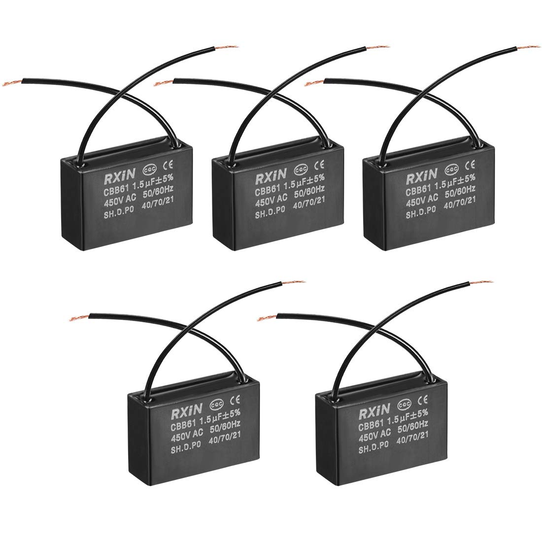 Sourcing Map Industrial condensateur CBB61 5uF 450V lot 3