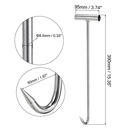 sourcingmap Home crochet viande inox 39 cm lot de 2