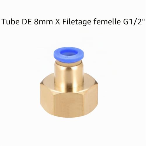 sourcingmap Raccord rapide PCF8-04 tube 8mm G1/2 femelle