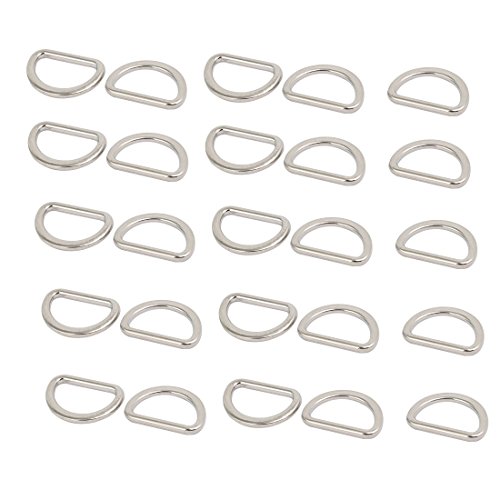 Sourcing Map anneau soudé zinc argent 15 mm 25 pcs
