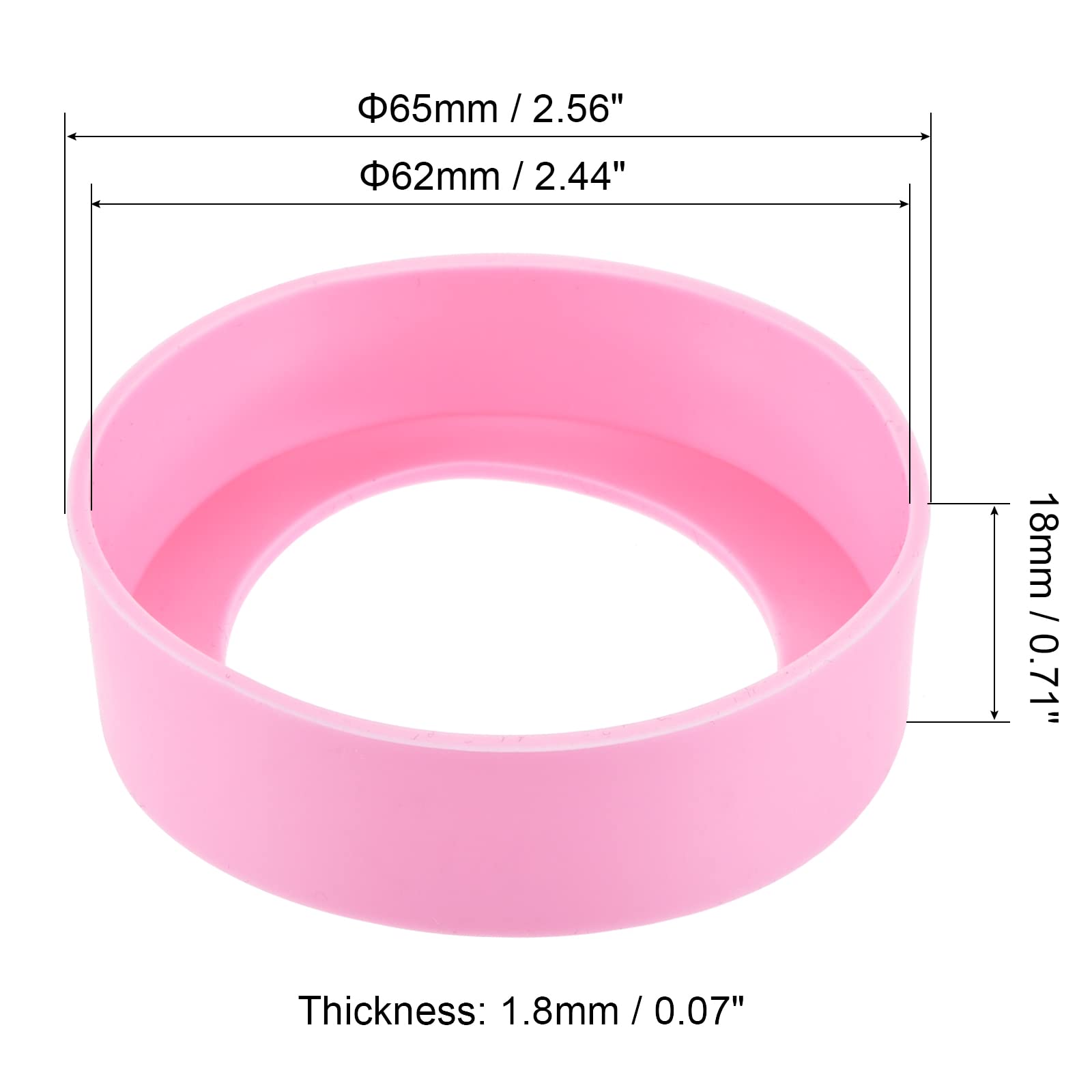 Sourcing Map Home Protège-bouteille Silicone 62mm Rose Lot 2