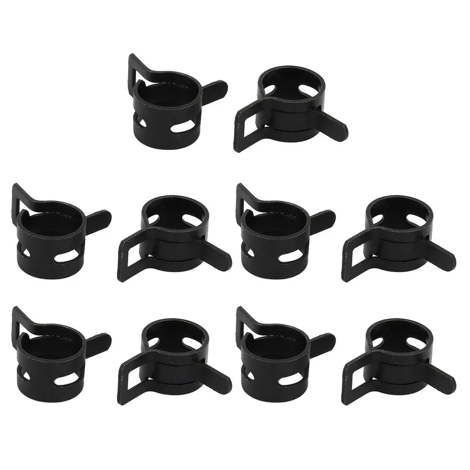 Sourcingmap Industrial collier ressort 10mm acier noir 10pcs