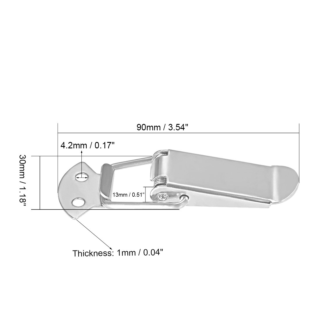 sourcing map fermetures à levier inox 201 90mm lot de 4