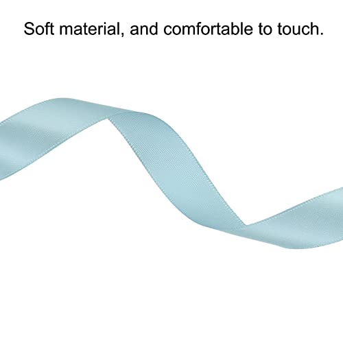 sourcingmap Ruban Satin 20mmx91,4m Rouleau Bleu Mer Polyester