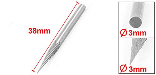 Sourcingmap Fraise Rotative Carbure Cône 3 x 15 mm Queue 3 mm