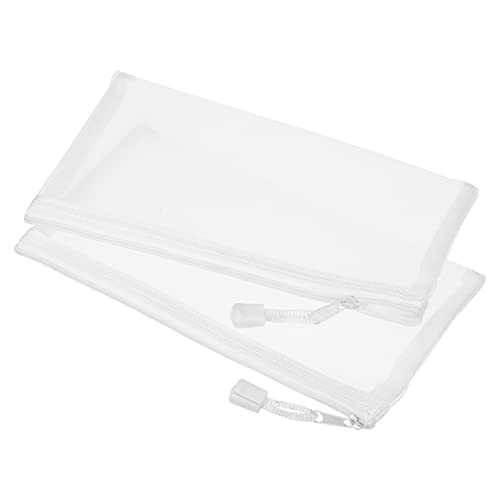 sourcing map B6 pochette maille zippée blanche lot de 6 nylon