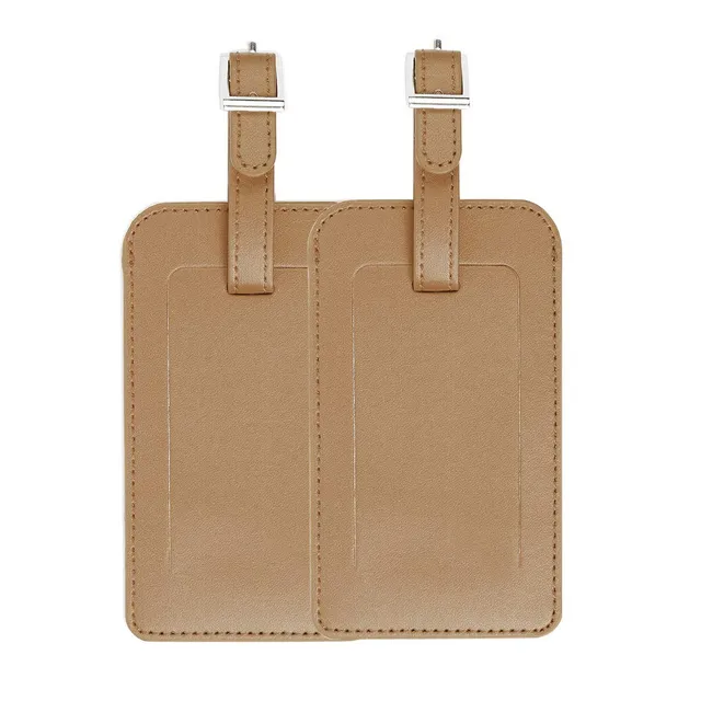 Sourcingmap Home étiquette bagage marron PU lot 2