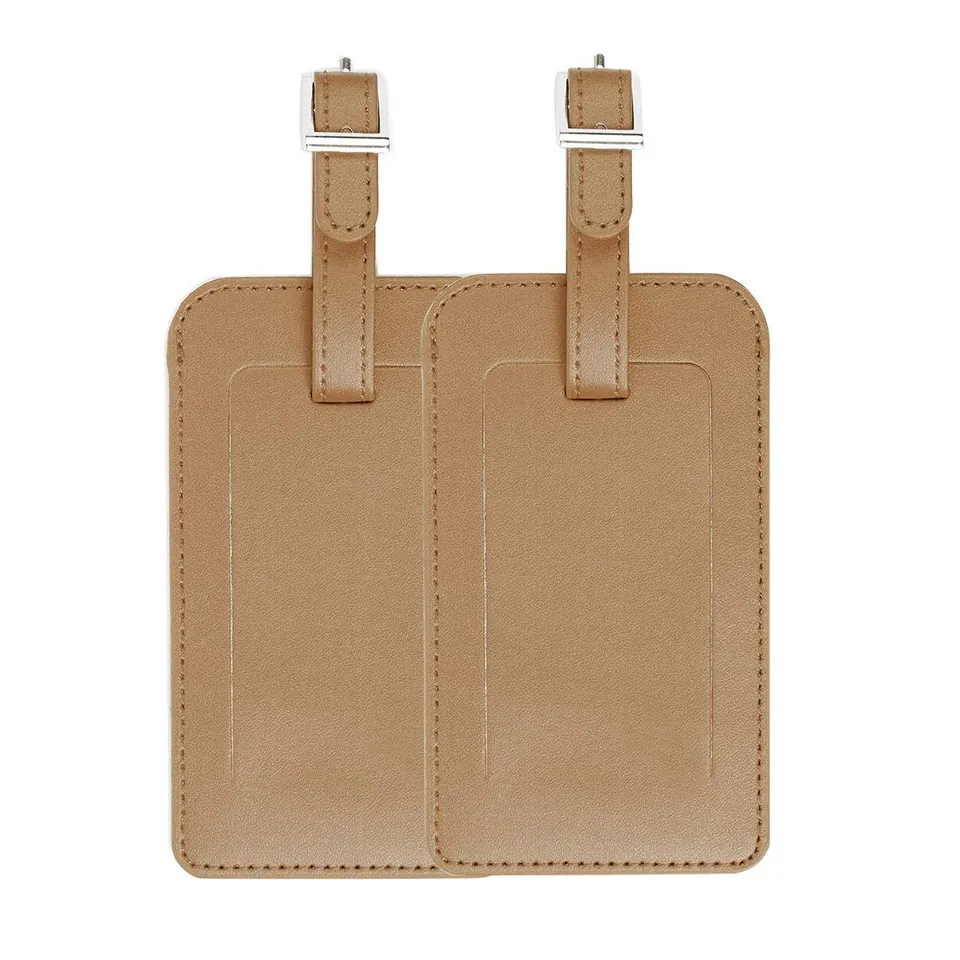 Sourcingmap Home étiquette bagage marron PU lot 2
