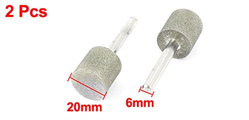 sourcingmap Embout Diamanté Cylindrique 20mm Queue 6mm Lot 2