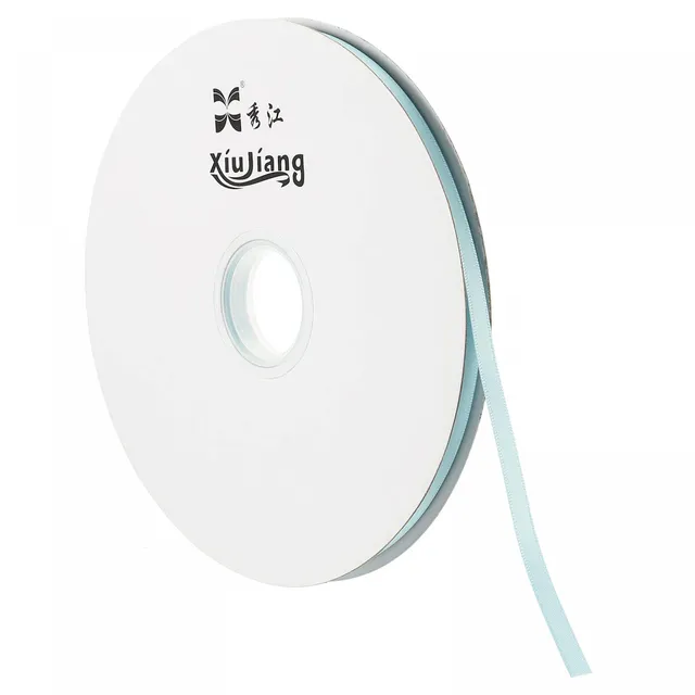 sourcing map Home & Garden Ruban Satin Bleu Clair 7mm x 91,4m