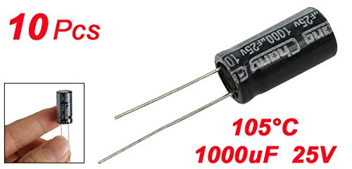 sourcing map Condensateur Électrolytique 1000µF 25V Lot 10 Aluminium