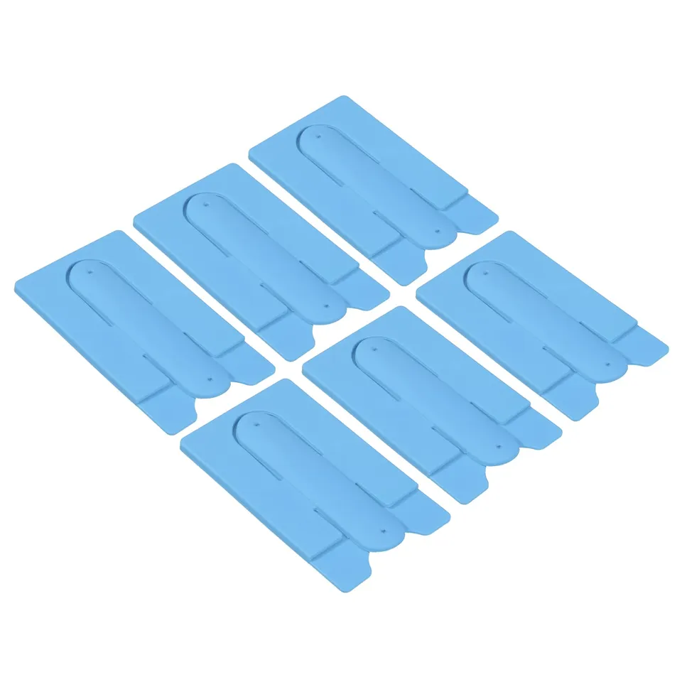 sourcing map Porte-carte téléphone silicone bleu ciel lot 6 adhésif