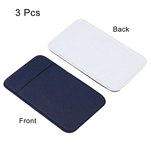 sourcing map Pochette carte téléphone spandex bleu marine lot 3