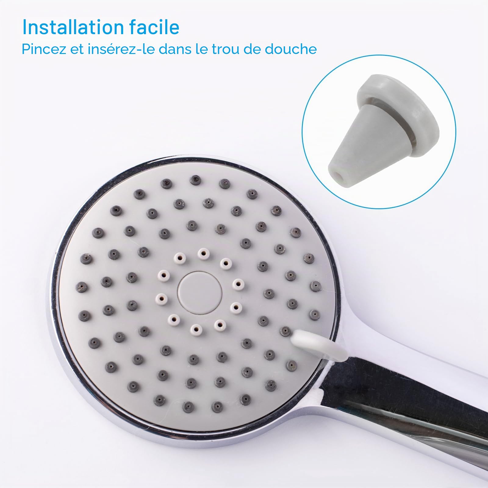 Sourcingmap Home & Garden Embout Pommeau Douche Silicone Gris Lot 100