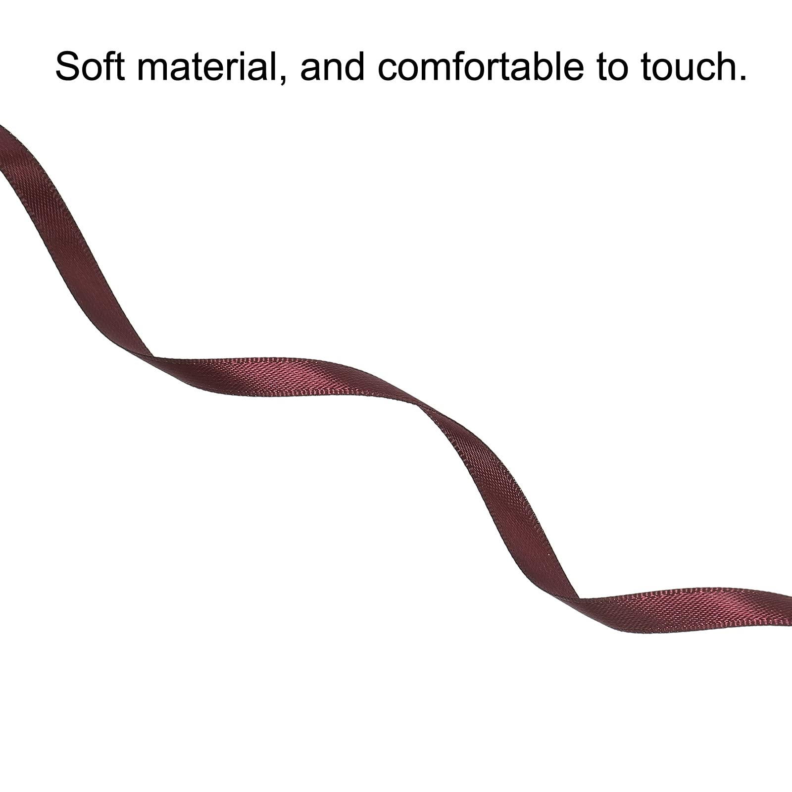 Sourcing Map Ruban Satin Rouge Violet 7 mm x 91,4 m Rouleau