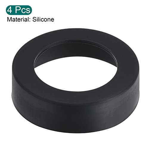 Sourcing Map Protège-bouteille silicone noir 57mm lot 4