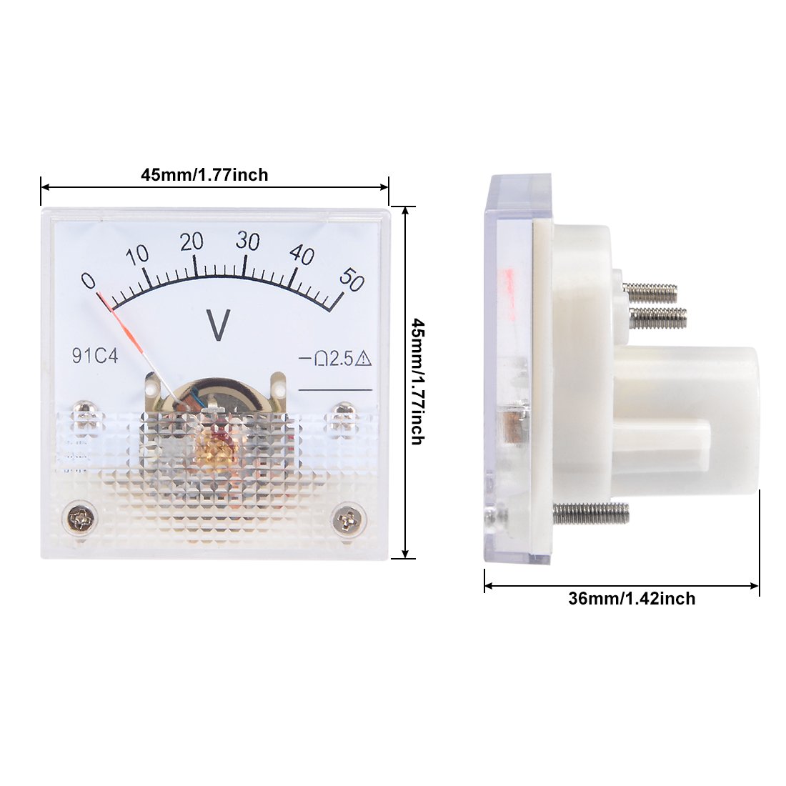 Sourcing Map 91C4 Voltmètre Analogique Panneau DC 0-50V