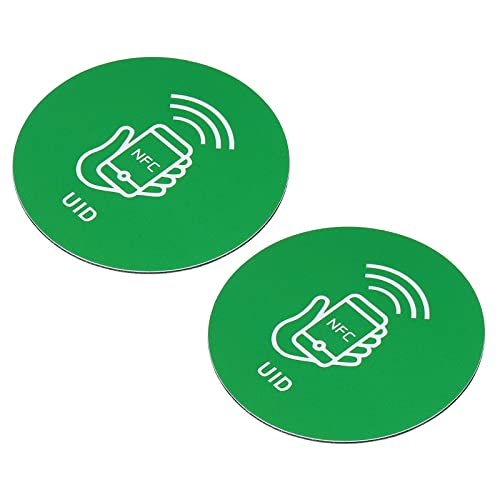 sourcing map Office tag NFC autocollant UID vert 13,56 MHz 2 pcs