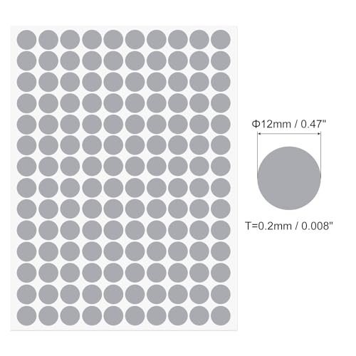 Sourcing Map Cache-vis PVC 12mm gris feuille 140 autocollants