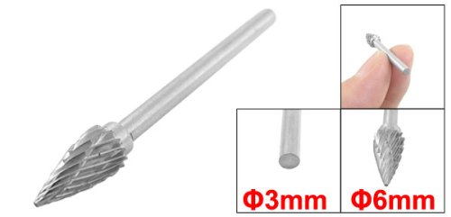 Sourcingmap Fraise carbure type G 6 mm double coupe
