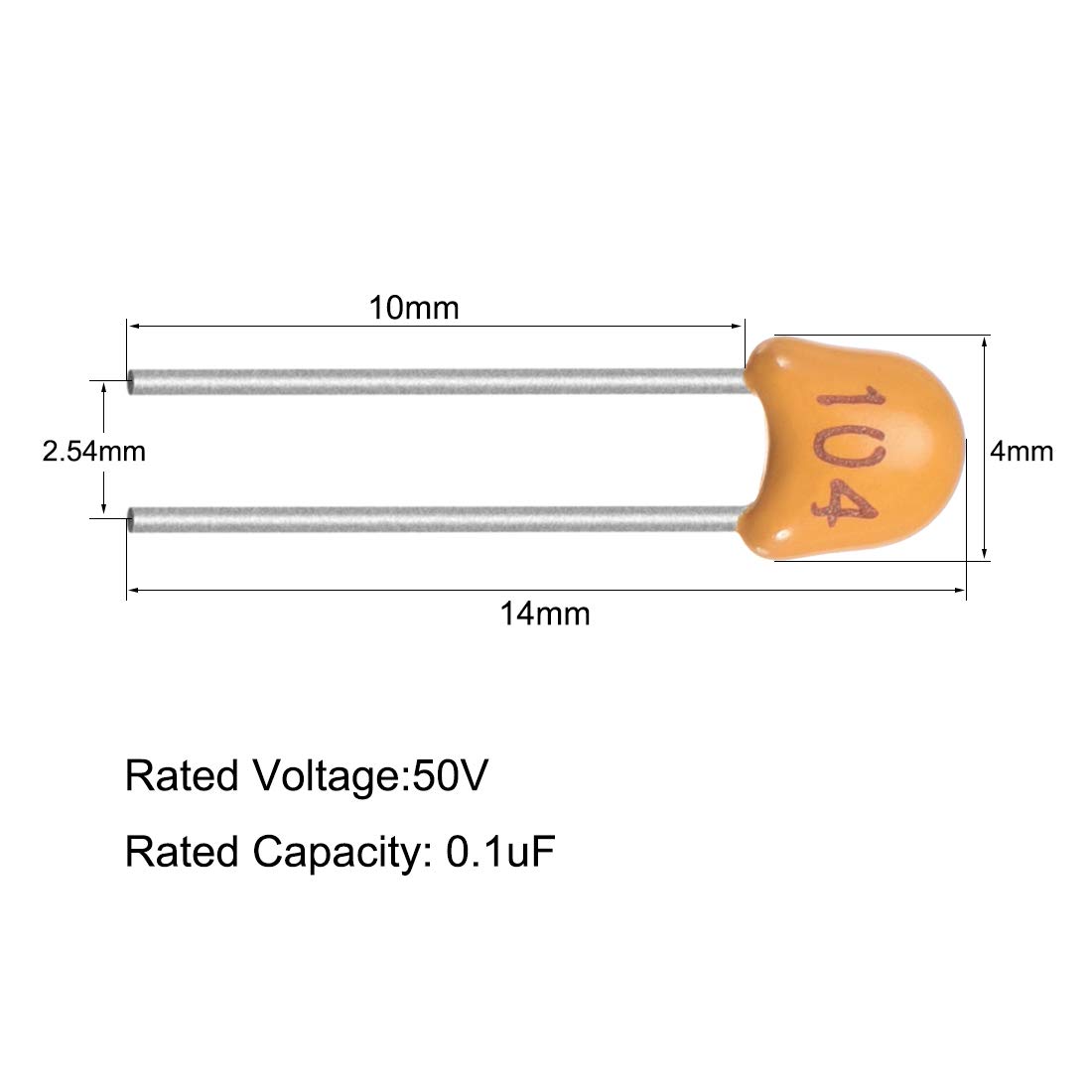 sourcing map Industrial condensateur céramique 0.1uF 50V lot 30