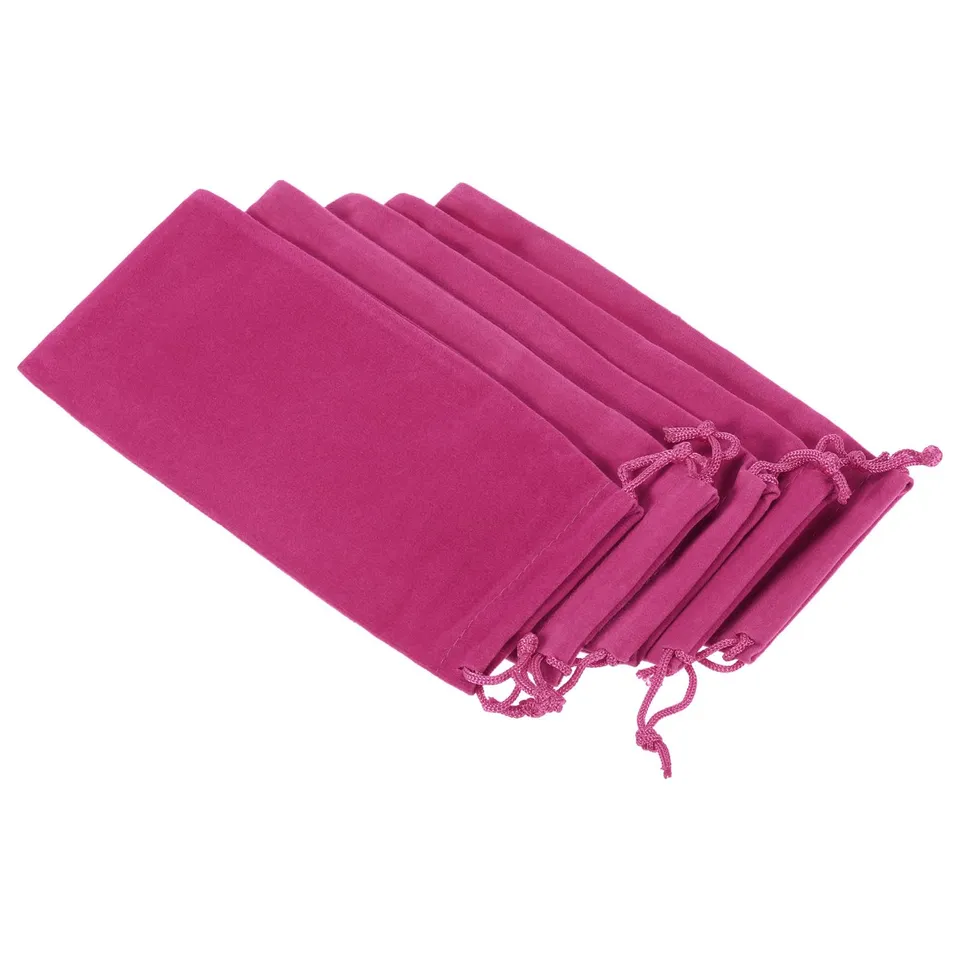 sourcing map pochette microfibre 17x8 cm rose rouge lot 10 anti-rayure