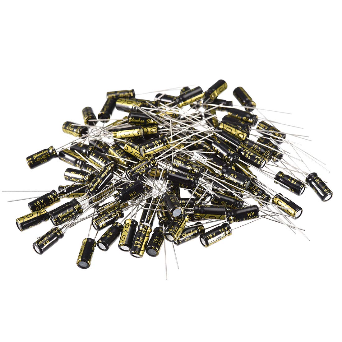 sourcing map 47uF 16V condensateur électrolytique 100 pièces 5x11mm