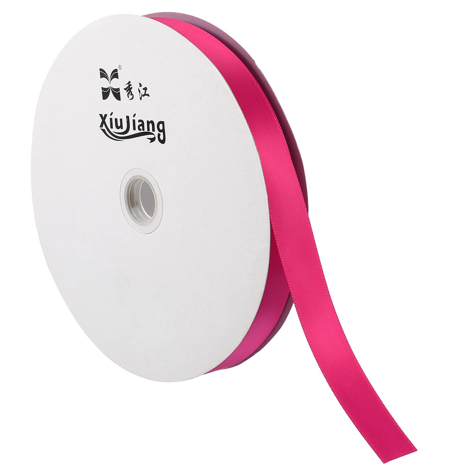 sourcing map ruban satin 20mmx91,4m rose rouge