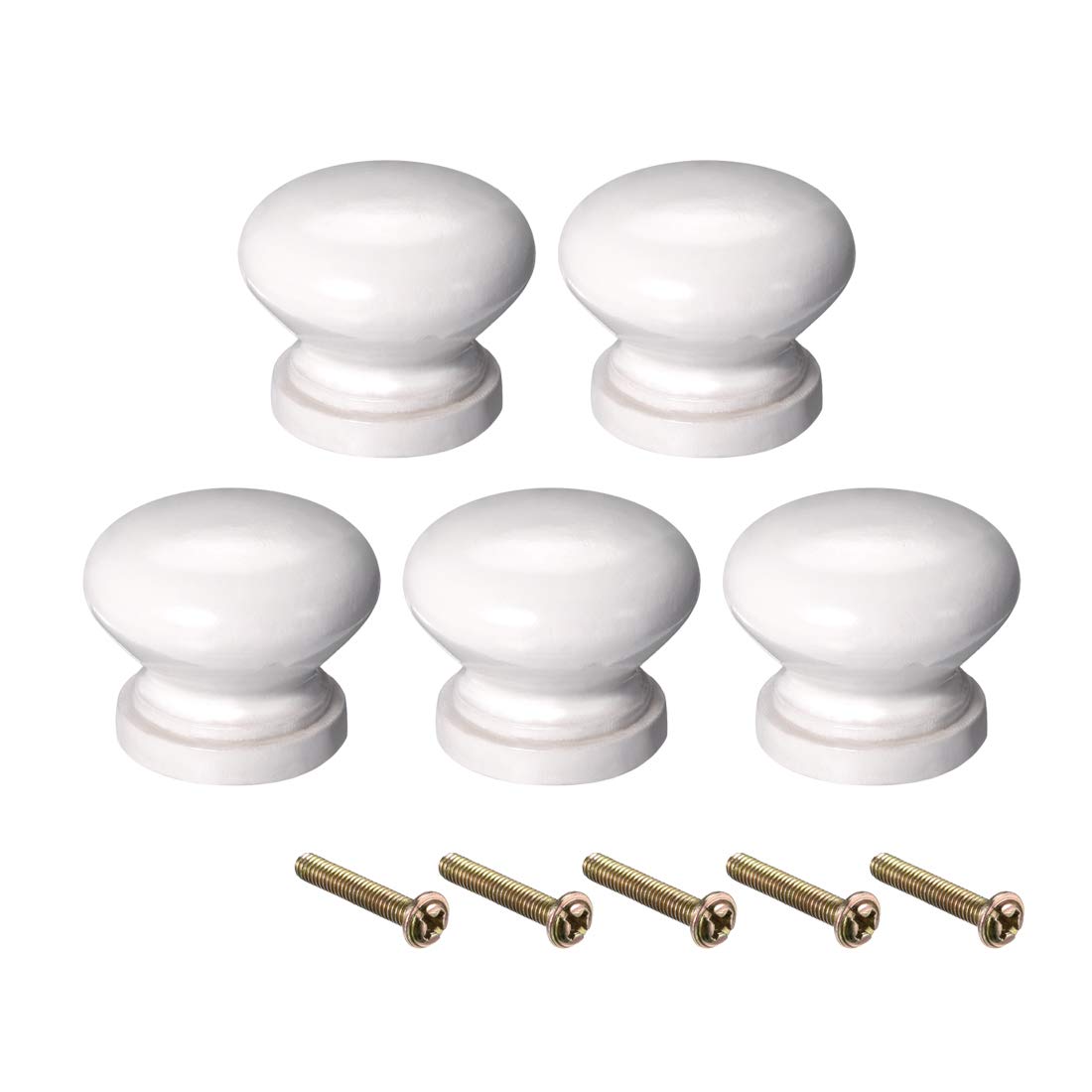 Sourcing Map Home & Garden bouton bois blanc 24 mm lot de 10