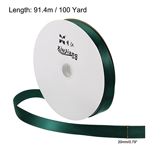 Sourcingmap Ruban Satin Vert Foncé 20mmx91,4m Polyester